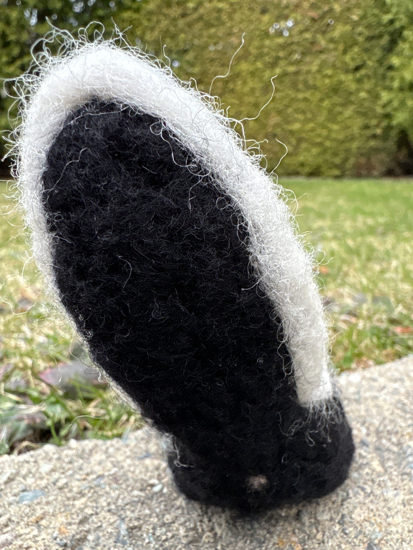 Sunny the Skunk Felted Wool Structure