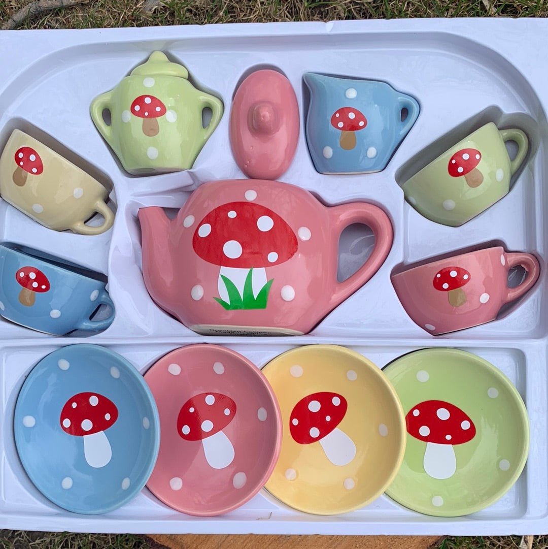 Amanita Muscaria Tea Time Party Set/ Ceramic Multicoloured - The Flannel Couch