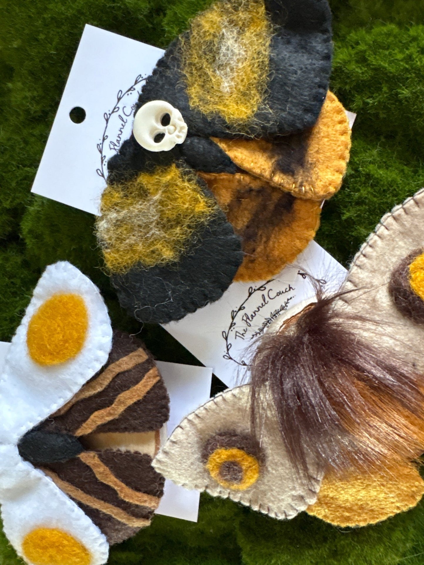 Textile Moth Magnets - The Flannel Couch
