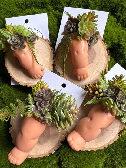 Up Cycled Doll Succulent Magnets