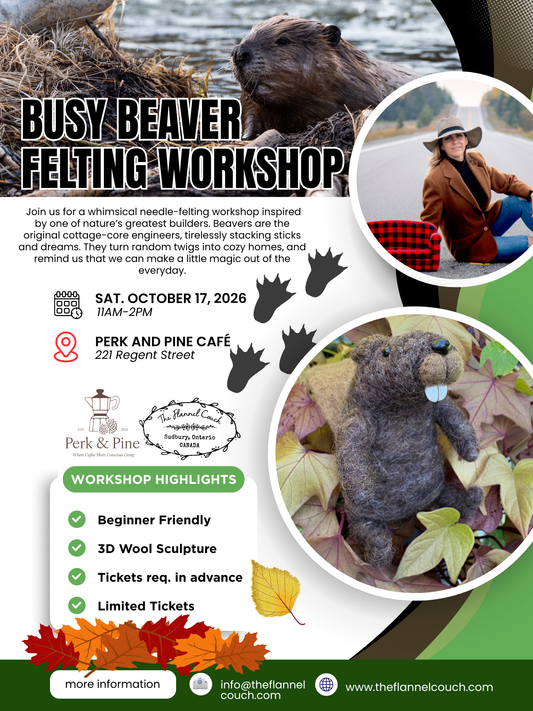 Busy Beaver Felting Workshop_Perk and Pine Café_Saturday October 17 2026_11am-2pm