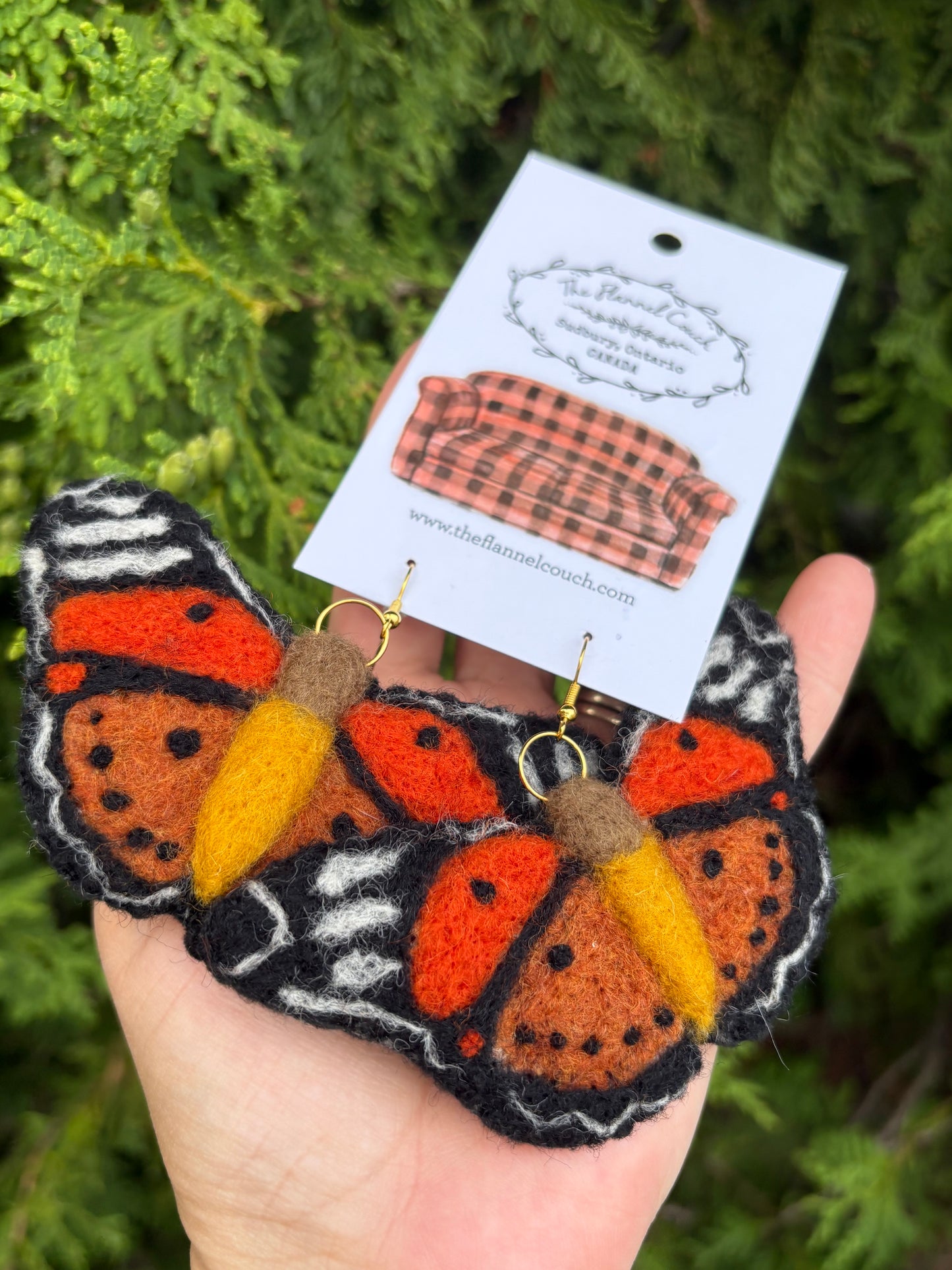 Felted Moth & Butterfly Earrings