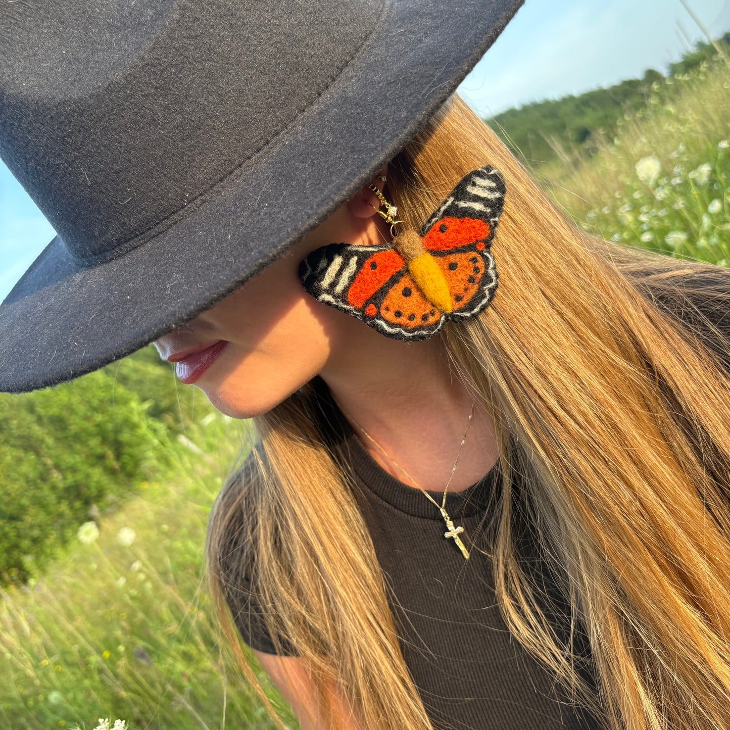 Felted Moth & Butterfly Earrings