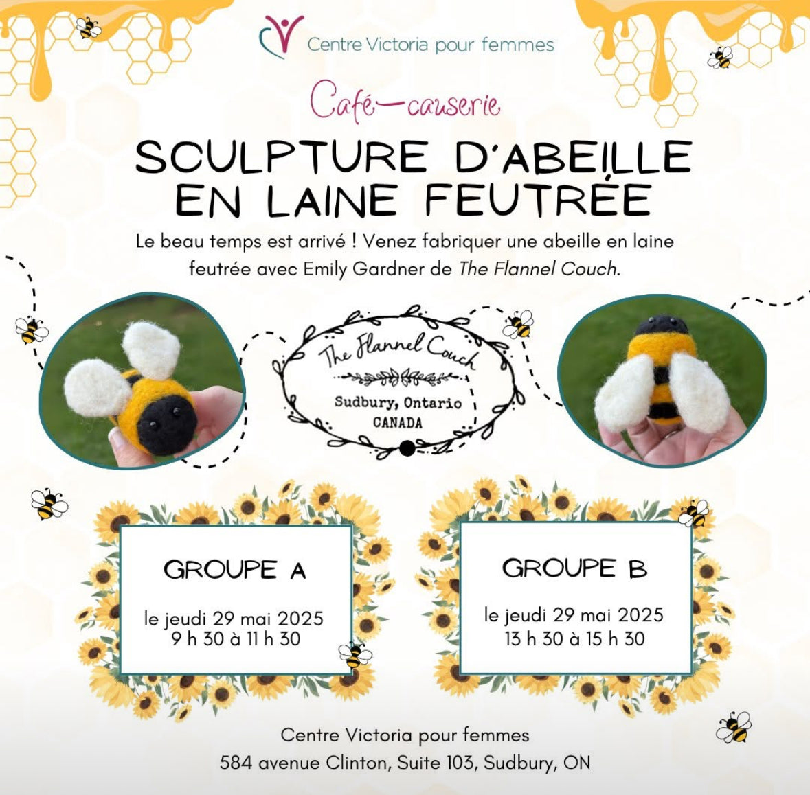 Produit atelier privé/ Centre Victoria pour femmes/ Sudbury