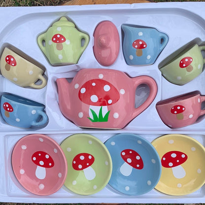 Amanita Muscaria Tea Time Party Set/ Ceramic Multicoloured - The Flannel Couch