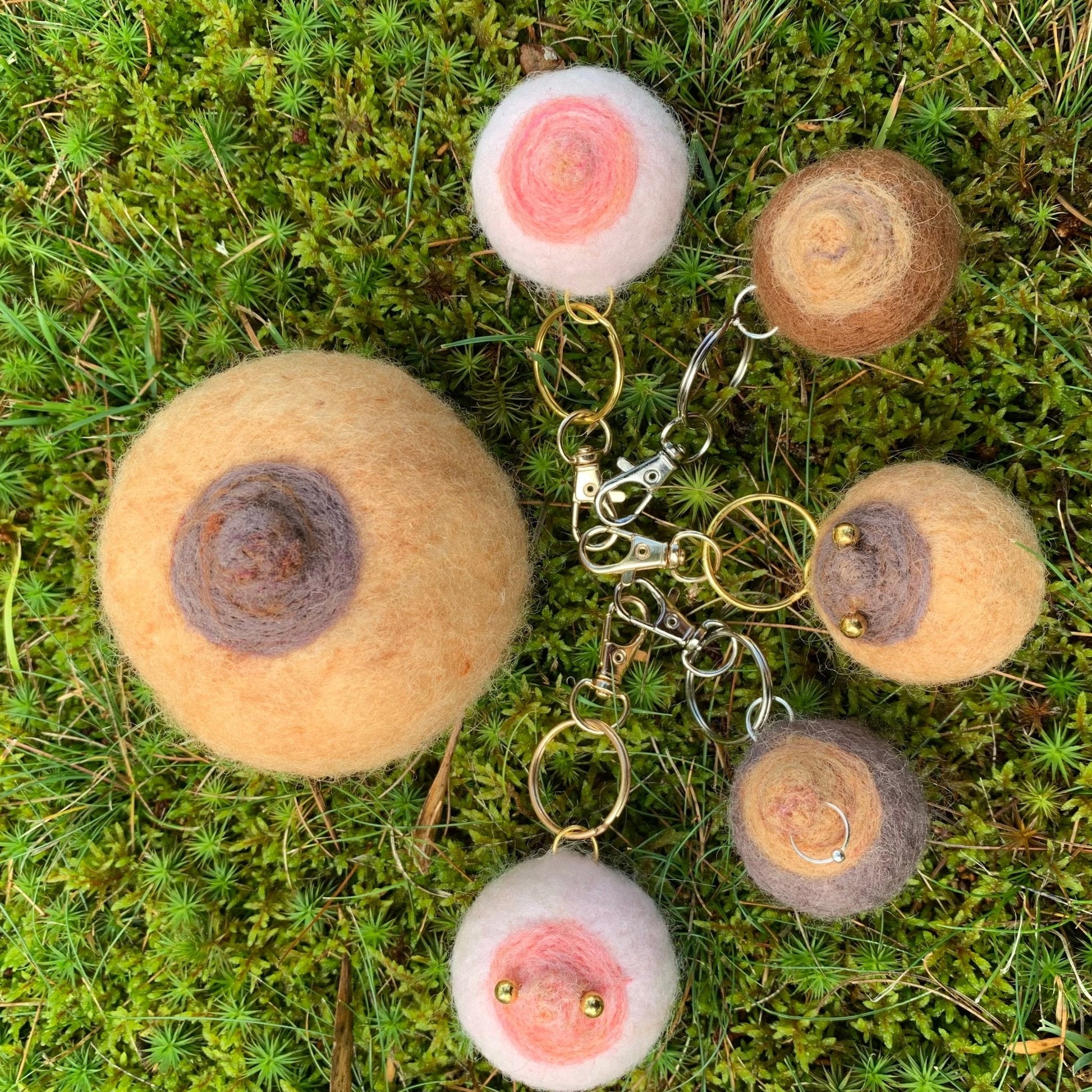 Felted Boobies Keychains - The Flannel Couch
