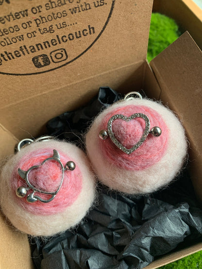 Felted Boobies Keychains - The Flannel Couch