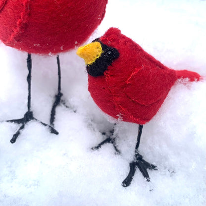 #lionelthecardinal Handmade Felt Birds - The Flannel Couch